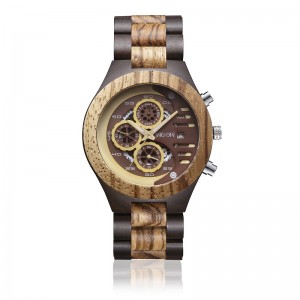 Fashion Waterproof Gold Quartz Wood Watch Stainless Steel Watches Wood Custom